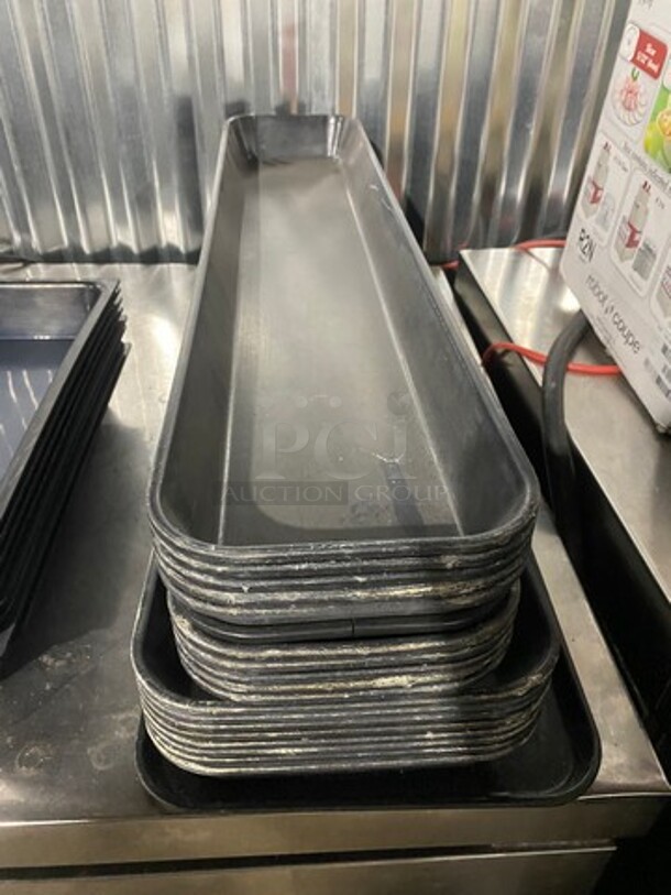ALL ONE MONEY! Market Tray Assorted Size Black Poly Food Display Trays! - Image 4 of 6