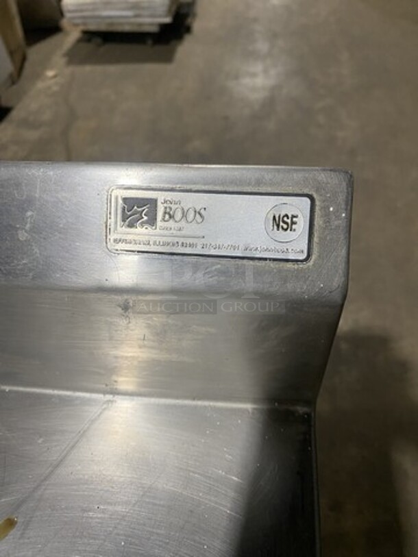 John Boos All Stainless Steel Commercial Open Base Worktable! With Raised Backsplash! On Legs!  - Image 7 of 8