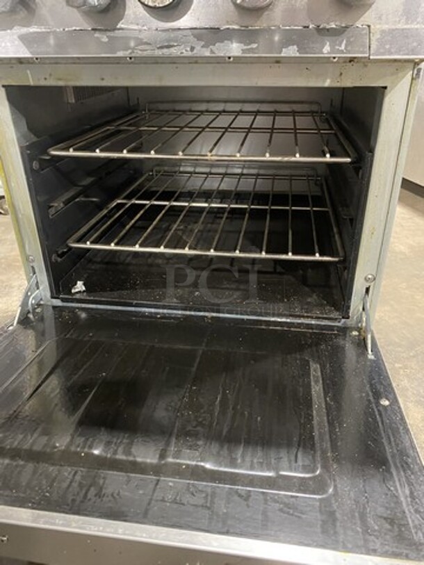 Nice! Ikon All Stainless Steel Natural Gas Powered 4 Burner Oven/Range With Raised BackSplash! With Oven Underneath! On Commercial Casters! Working When Removed! - Image 6 of 11