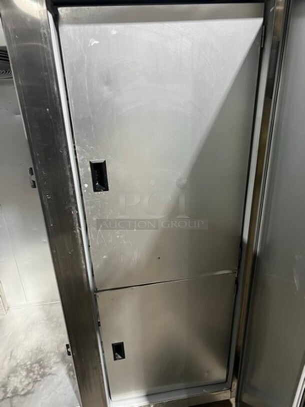 Master Bilt Commercial 2 Door Reach In Freezer! With Poly Coated Racks! All Stainless Steel! On Casters! Model: IHC48 SN: PV496199 115/208/230V 60HZ 1 Phase - Image 4 of 11