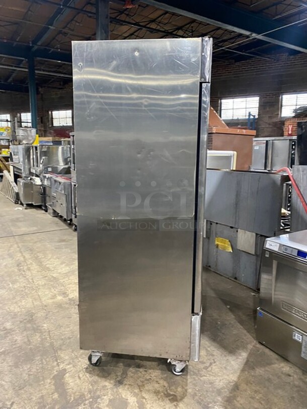 WOW! 2018 Bison Commercial Reach In Cooler! With Poly Coated Racks! All Stainless Steel! On Commercial Casters! MODEL BRR46 SN: BRR4600318102300K80011! 115V 1PH! - Image 3 of 9