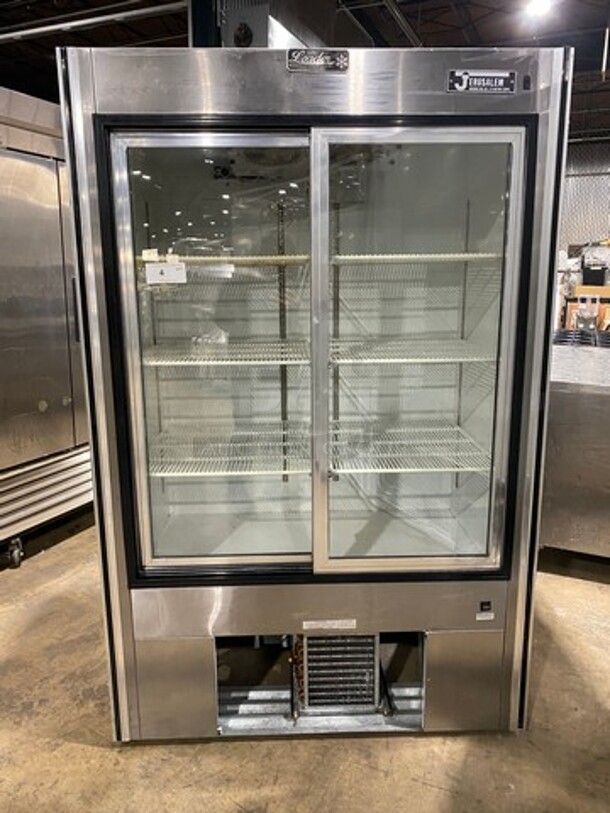 2009 Leader Commercial 2 Door Reach In Cooler Merchandiser! With View Through Doors! With Poly Coated Racks! All Stainless Steel! Model: LS48SC SN: PS110052A 115V 60HZ 1 Phase