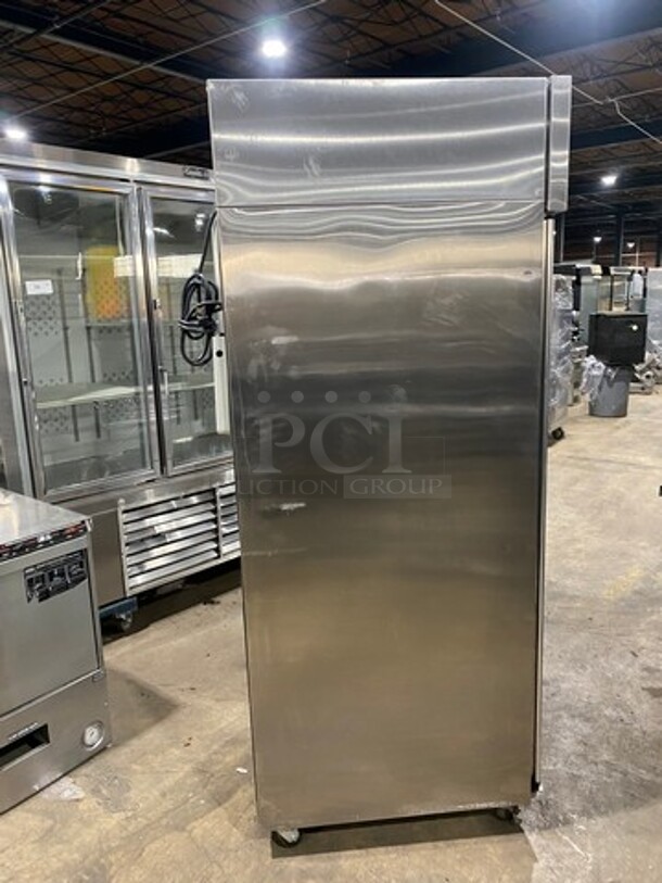 Hoshizaki Commercial Single Door Reach In Cooler! With View Through Door! Poly Drink Racks! Stainless Steel Body! On Casters! Model: CR1SFGECL SN: H50277E 115V 60HZ 1 Phase - Image 3 of 9