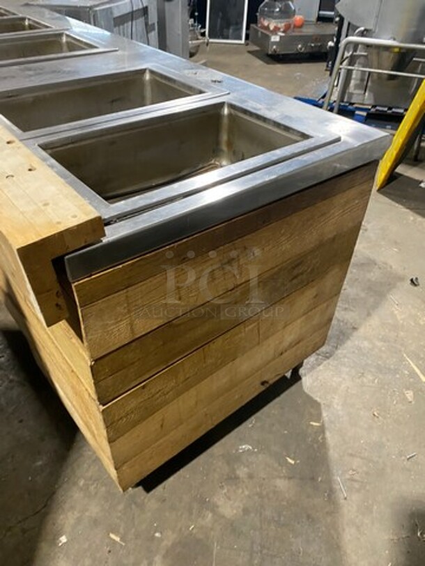 NICE! Wells Commercial Electric Powered 8 Well Steam Table! With Storage Space Underneath! All Stainless Steel With Wooden Outline! Model: HWSMP6D SN: BITTD1109A0164 208V 60HZ 1 Phase - Image 4 of 11