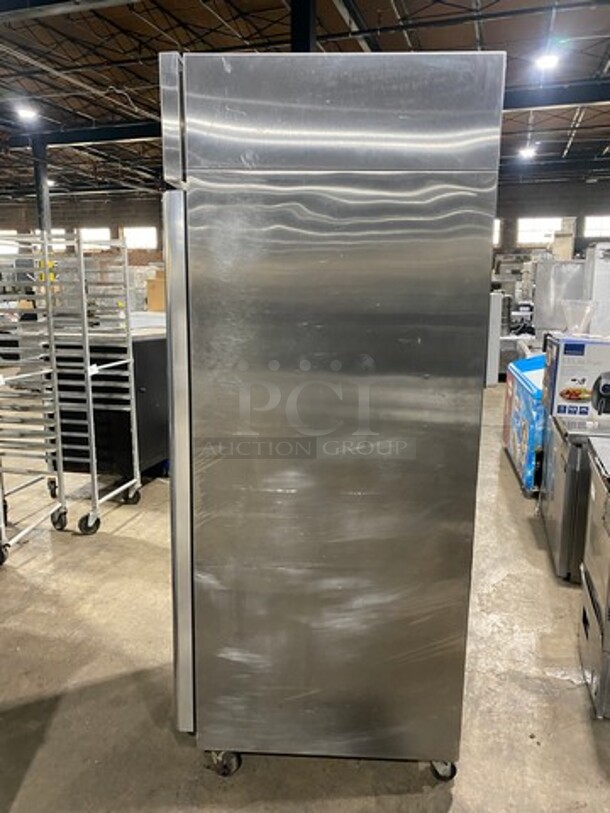 Hoshizaki Commercial Single Door Reach In Cooler! With View Through Door! Poly Drink Racks! Stainless Steel Body! On Casters! Model: CR1SFGECL SN: H50277E 115V 60HZ 1 Phase - Image 4 of 9
