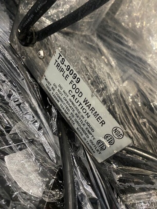 Omcan Commercial Countertop Triple Food Warmer! All Stainless Steel! Model: TS9099 120V - Image 5 of 9