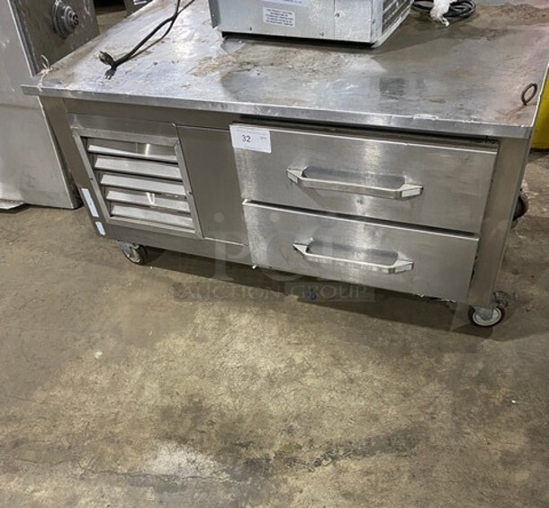 Leader Stainless Steel 2 Drawer Chef Base! On Commercial Casters! 115V 1PH - Image 1 of 5