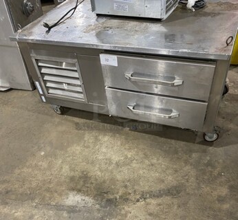 Leader Stainless Steel 2 Drawer Chef Base! On Commercial Casters! 115V 1PH