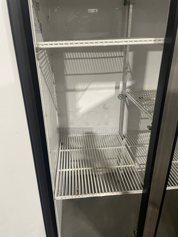 NICE! True Commercial 2 Door Reach In Refrigerator! With Poly Coated Racks! All Stainless Steel! On Casters! 115V 1 Phase! Model: T-35 SN: 7018068! - Image 6 of 10