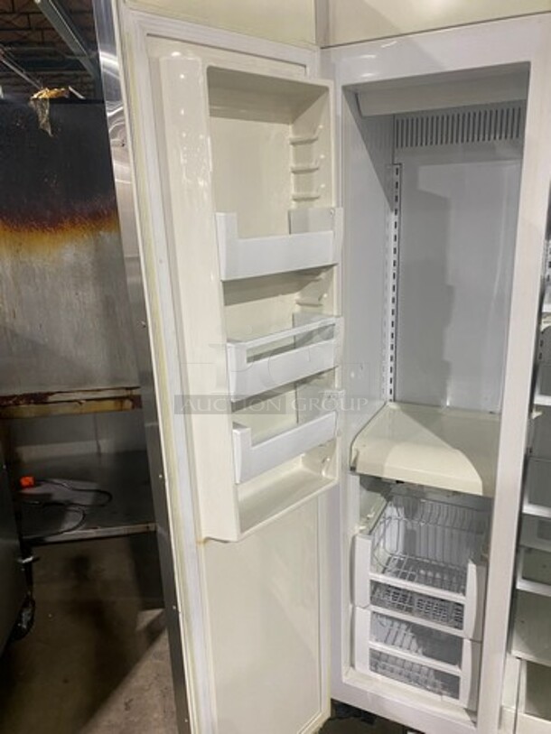 Viking Upright Half Cooler Half Freezer Combo Unit! With Poly Coated Racks And Shelves! All Stainless Steel!
 - Image 6 of 11