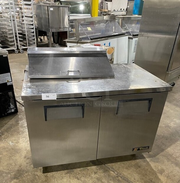 COOL! True Commercial Refrigerated Sandwich Prep Table! With 2 Door Underneath Storage Space! All Stainless Steel! On Casters! Model: TSSU4808 SN:4940880 115V 1PH - Image 1 of 9