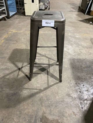  BRAND NEW! Astor Matte Platinum Clear Coated Finish Heavy Duty Metal Bar Height Stools! With Footrest! 4 x Your Bid!
