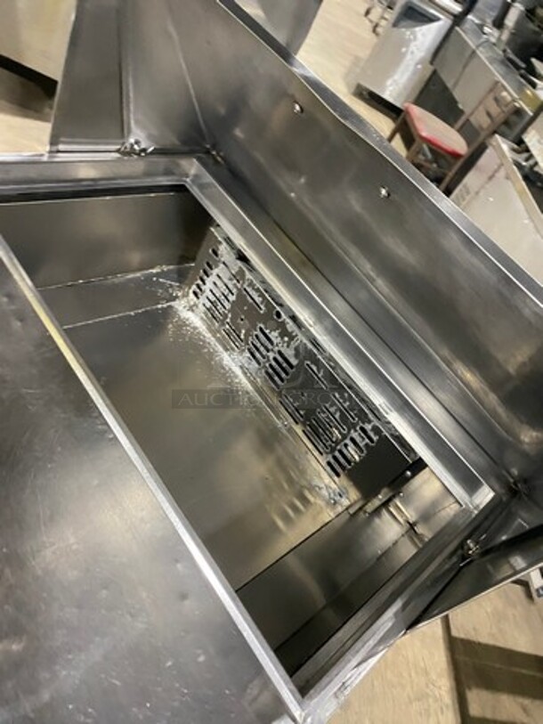 Turbo Air Refrigerated Salad Bar Island! With Double Over Head Shelf Storage! Single Door Storage Space Underneath! All Stainless Steel! On Casters! Model: MST28 115V - Image 7 of 9