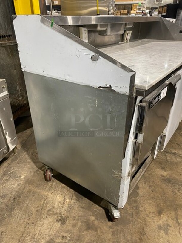 2016 Leader Commercial Refrigerated Pizza Prep Table! With Marble Top! With 3 Door Storage Space Underneath! All Stainless Steel! On Casters! Model: DR72SC SN: PZ04M2508 115V 60HZ 1 Phase - Image 2 of 10