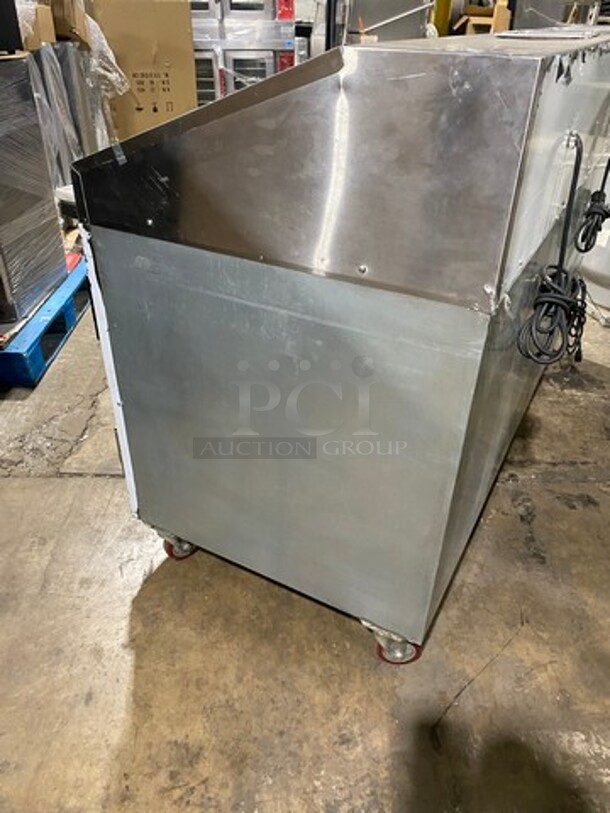 2016 Leader Commercial Refrigerated Pizza Prep Table! With Marble Top! With 3 Door Storage Space Underneath! All Stainless Steel! On Casters! Model: DR72SC SN: PZ04M2508 115V 60HZ 1 Phase - Image 4 of 10