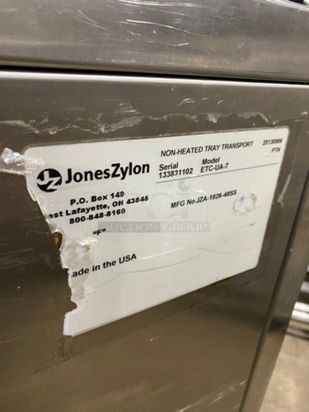 Jones Zylon Commercial Single Door Dry Food Transport Cart! All Stainless Steel! On Casters! Model: ETCUA7 SN: 133831102 - Image 7 of 7
