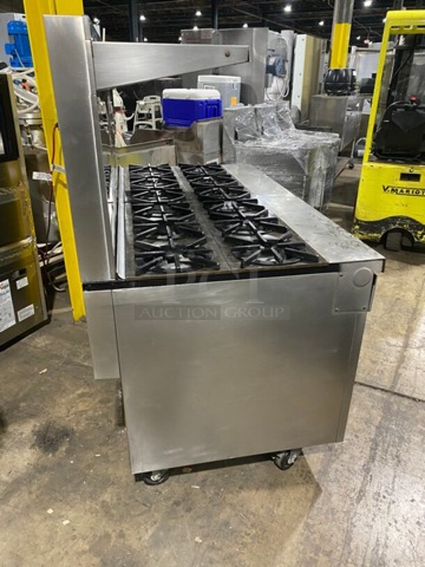 Southbend Commercial Natural Gas Powered 12 Burner Stove! With Raised Back Splash And Salamander Shelf! With 2 Full Size Oven Underneath! All Stainless Steel! On Casters! - Image 3 of 10