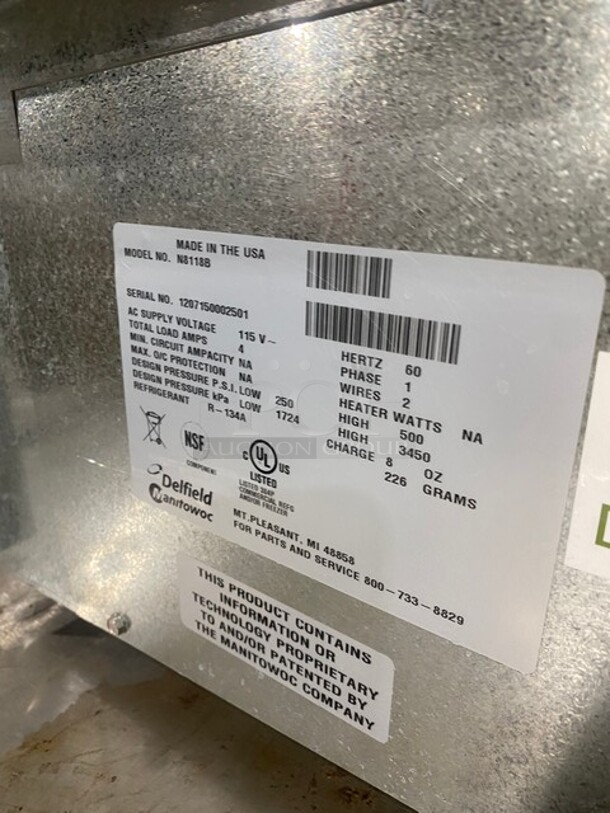 Delfield Commercial Drop In Cold Pan! Solid Stainless Steel! Model: N8118B SN:1207150002501 115V 1PH - Image 6 of 9