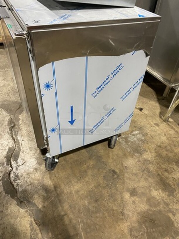 SWEET! NEW! OUT OF THE BOX! Beverage Air Commercial 2 Door Lowboy/Worktop Cooler! With Poly Coated Racks! All Stainless Steel! On Casters! Model: UCR34HC SN: 13402181 115V 60HZ 1 Phase - Image 3 of 9