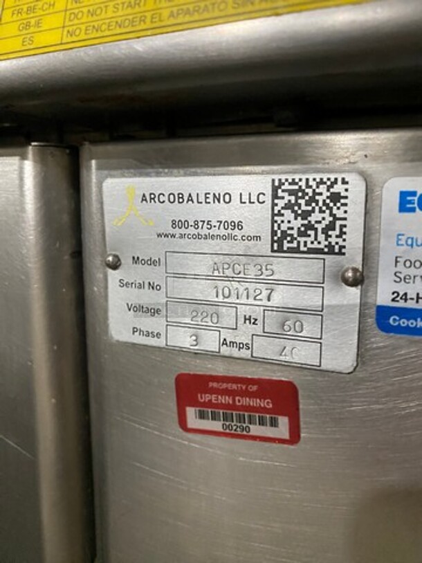 Arcobaleno Commercial Electric Powered Pasta Cooker! With Metal Baskets! Stainless Steel! On Casters! Model: APCE35 SN: 101127 220V 60HZ 3 Phase - Image 8 of 11