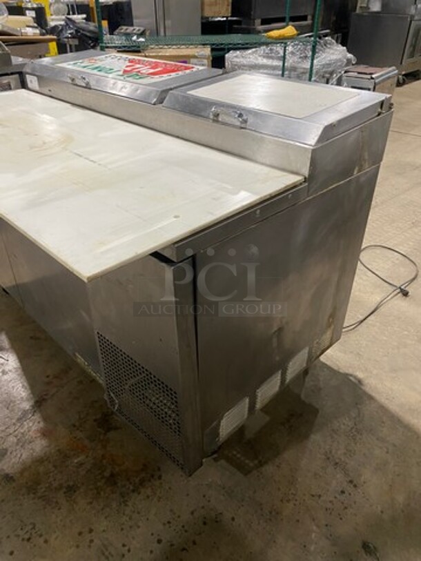 True Commercial Refrigerated Pizza Prep Table! With Commercial Cutting Board! With 2 Door Storage Space Underneath! Poly Coated Racks! All Stainless Steel! On Casters! Model: TPP60 SN: 13730805 115V 60HZ 1 Phase - Image 3 of 10