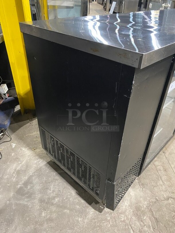 Late Model Blue Air Glass Doors Back Bar Cooler! With Poly Coated Racks! On Casters! MODEL BBB90-4BG-HC SN: IWW-BABB90GHC-0003 115V 1PH! Working When Removed! - Image 2 of 9