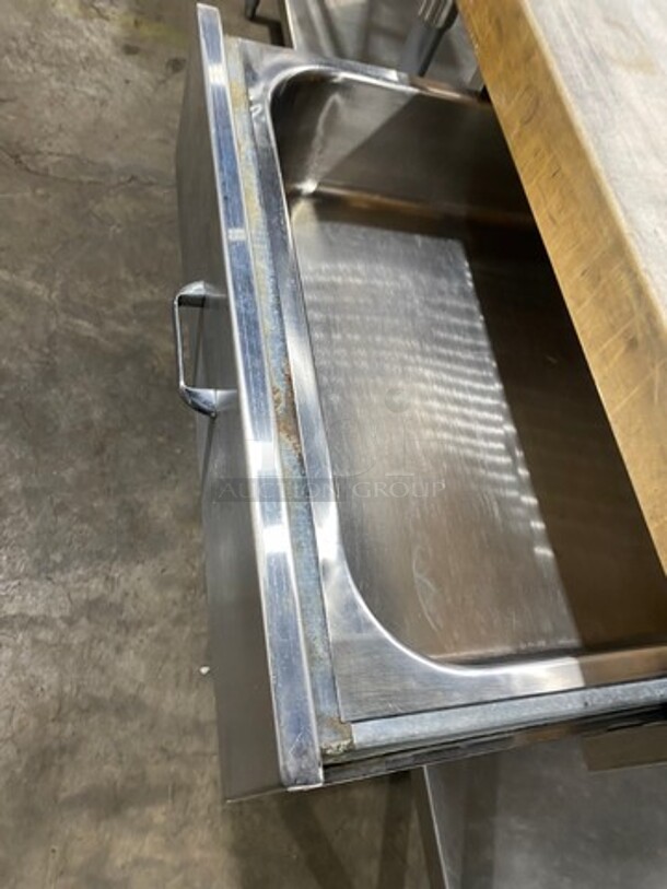 Commercial Butcher Block Table! With Storage Space Underneath! With Single Drawer! Stainless Steel Body! On Legs! - Image 8 of 8