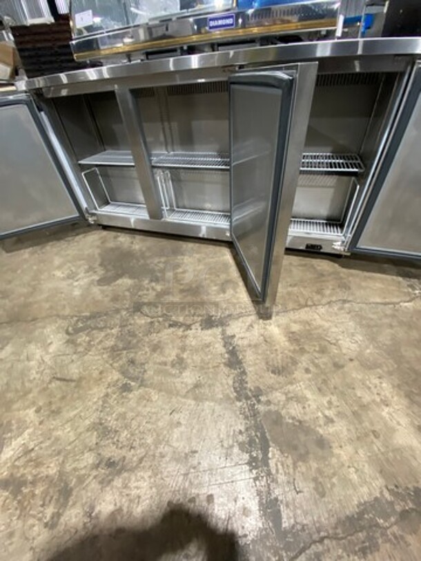 Commercial 3 Door Lowboy/Worktop Cooler! With Poly Coated Racks! All Stainless Steel! On Casters! - Image 5 of 8