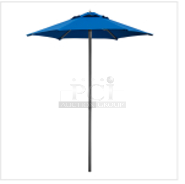 BRAND NEW IN UNOPENED BOXES! Lancaster Table & Seating 164UMBAL06CN/PB 6' (2)Canvas & (2) Cobalt Push Lift Aluminum Umbrella. NO DAMAGE. Colors have been discontinued.   - Image 1 of 5