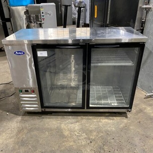 2018 Atosa Commercial 2 Door Bar Back Cooler! With View Through Doors! All Stainless Steel! Model: MBB59G SN: MBB59GAUS100318070700C40012 115V 60HZ 1 Phase