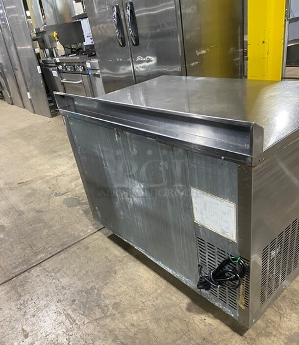 Everest Commercial 2 Door Lowboy/ Worktop Cooler! All Stainless Steel! On Casters! Model: ETR2  - Image 3 of 8