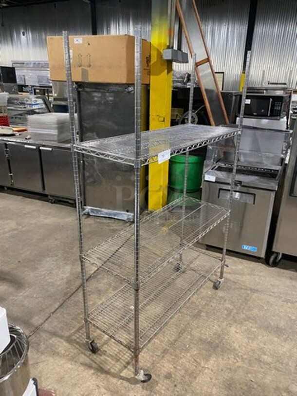 Commercial Metal 3 Tier Shelf! On Casters! BUYER MUST DISMANTLE! PCI CANNOT DISMANTLE FOR SHIPPING! PLEASE CONSIDER FREIGHT CHARGES! - Image 5 of 5