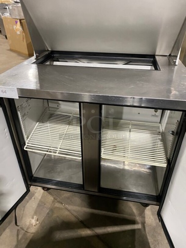 True Commercial Mega Top Refrigerated Sandwich Prep Table! With 2 Door Storage Space Underneath! All Stainless Steel! On Casters! Model: TSSU3608 SN: 5102103 115V 60HZ 1 Phase - Image 5 of 9