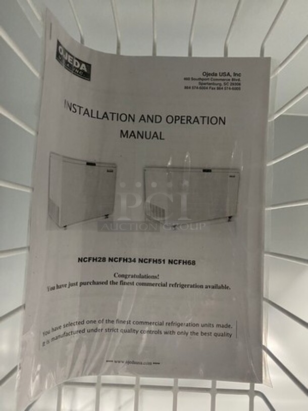 SCRATCH-N-DENT! Ojeda Commercial Reach Down Chest Freezer/ Cooler! With Hinged Top Lid! Model: NCFH34 SN: 000490230156Z 120V 60HZ 1 Phase - Image 8 of 12