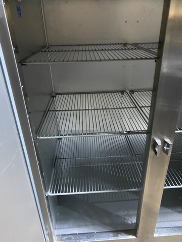 Traulsen 2 Door Reach In Freezer Unit! With Poly Coated Racks! All Stainless Steel! On Casters! Works Great! Model: G22010 SN: T170039I11 115V 60HZ 1 Phase - Image 6 of 10