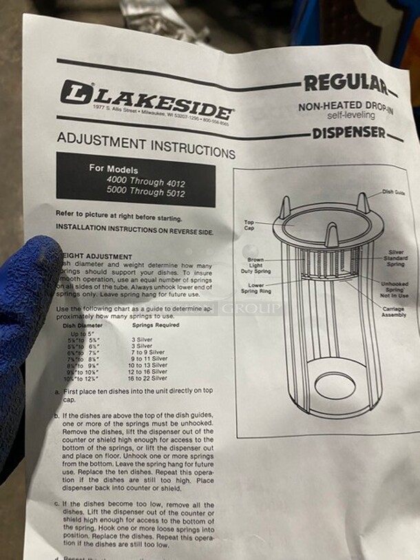 New In Box! Lakeside Stainless Steel Drop In Plate Dispenser! MODEL 4006 - Image 5 of 5