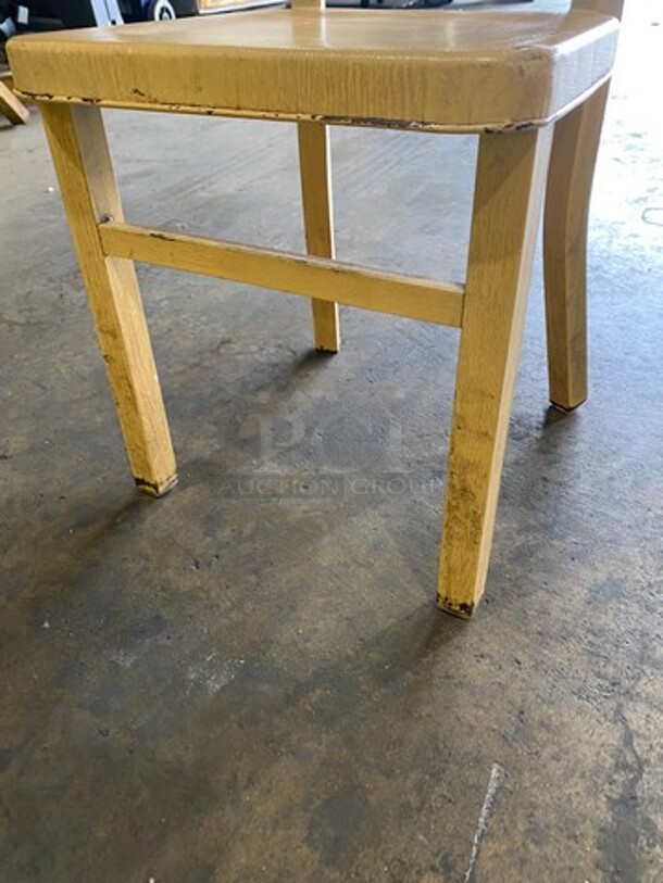 Brigadoon Heavy Duty Metal With Wooden Pattern Finish Dining Chairs! 3x Your Bid! - Image 8 of 9