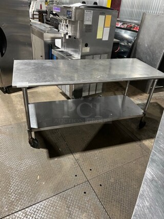 Solid Stainless Steel Work Top/ Prep Table! With Storage Space Underneath! On Legs!