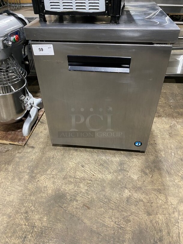 Hoshizaki Commercial Single Door Lowboy/Worktop Cooler! With Poly Coated Rack! All Stainless Steel! Model: CRMR27LPC SN: H51042C 115V 60HZ 1 Phase