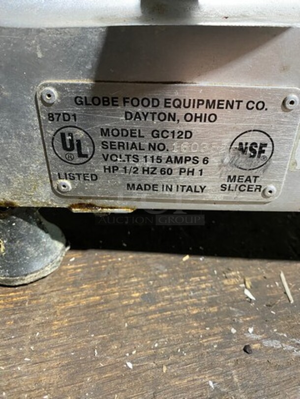 Globe Commercial Countertop Deli/ Meat Slicer! All Stainless Steel! Model: GC12D SN: 160352 115V 60HZ 1 Phase - Image 10 of 10