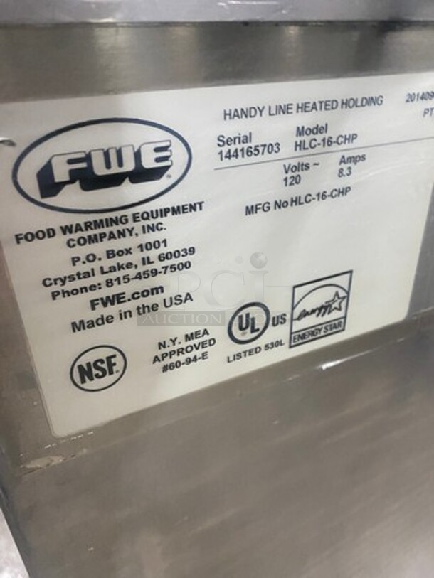 FWE Commercial 2 Door Food Warming/Holding Cabinet! All Stainless Steel! On Casters! Model: HLC16CHP SN: 144165703 120V 1 Phase - Image 5 of 9