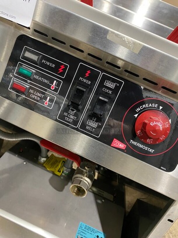 WOW! Cecilware Commercial Electric Powered Deep Fat Fryer! With 2 Metal Frying Baskets! All Stainless Steel! On Legs! 415V 60HZ 3 Phase - Image 9 of 10