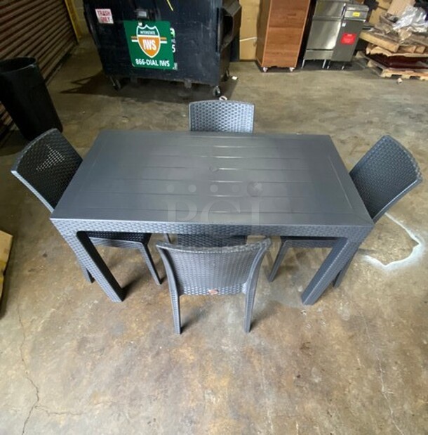 Brand New! Rainbow Arizona Heavy Duty Poly Outdoor Wicker Style Dining Table! With Four Heavy Duty Poly Wicker Style Starlux Dining Chairs! ALL ONE MONEY! - Image 3 of 5