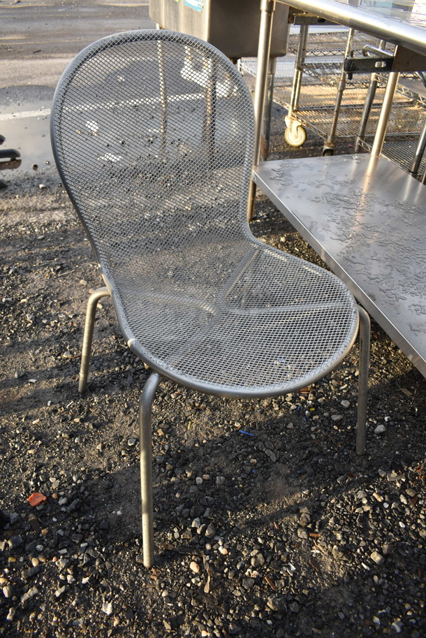 6 Gray Metal Mesh Patio Chairs. 23x23x32. 6 Times Your Bid! - Image 2 of 4