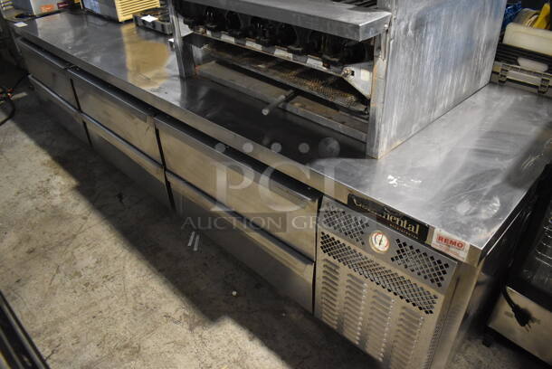 Continental Stainless Steel Commercial 6 Drawer Chef Base on Commercial Casters. 108x35x25. Tested and Working! - Image 2 of 7