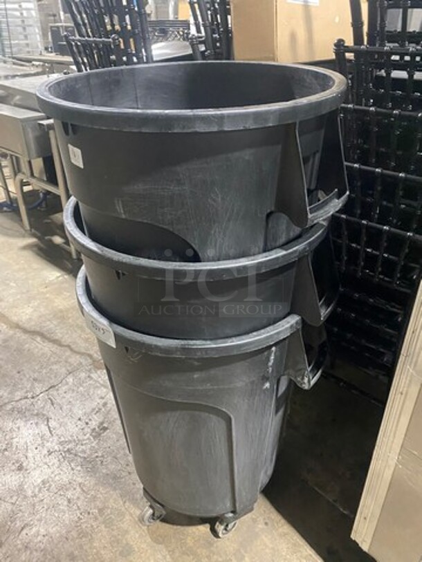 Impact Black Poly Trash Can! 3x Your Bid! - Image 2 of 7
