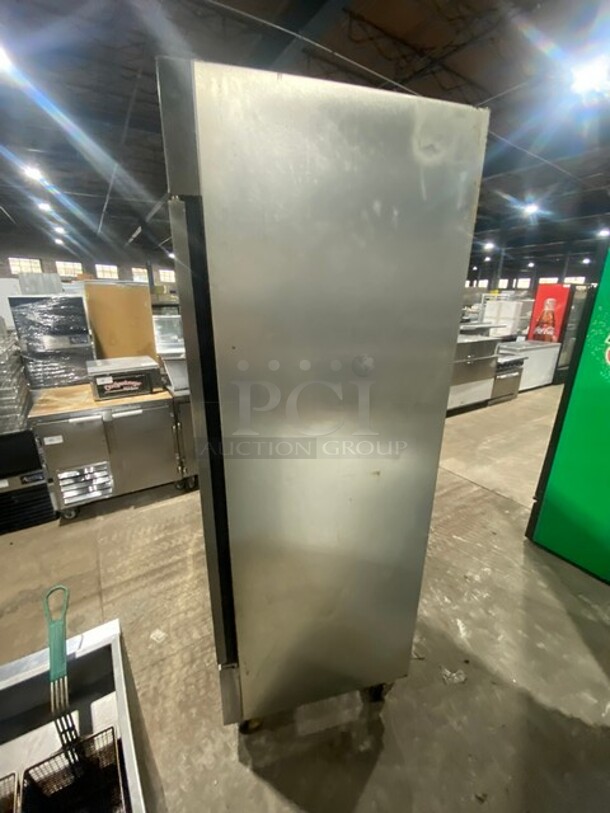 WOW! True Commercial 2 Door Reach In Refrigerator! With Poly Coated Racks! All Stainless Steel! Model T49 Serial 7576280! 115V 1Phase! On Casters! WORKING WHEN REMOVED! - Image 4 of 9