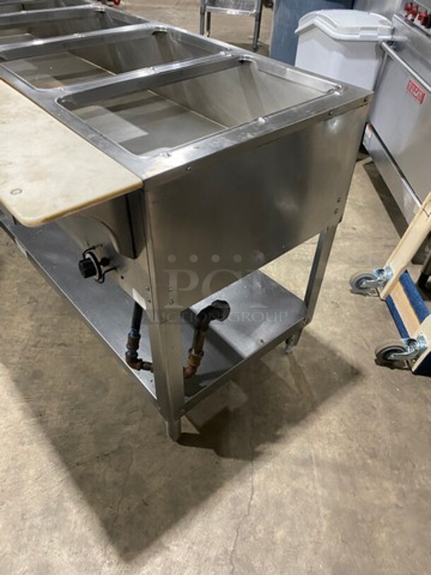 All Stainless Steel 5 Well Natural Gas Powered Steam Table! On Legs!  - Image 4 of 9