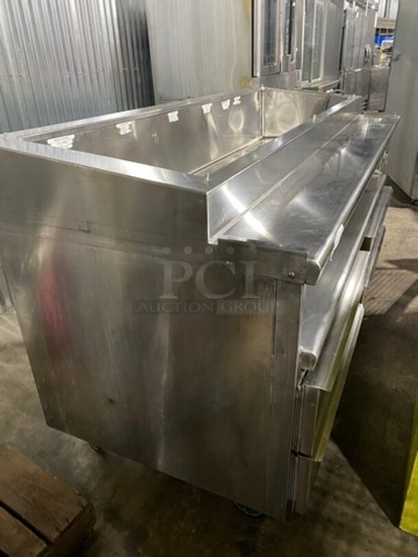 Commercial Refrigerated Pizza Prep Table! With 4 Drawers Storage Space! All Stainless Steel! On Casters! - Image 4 of 11