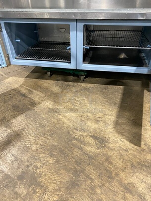 WOW! UNIQUE FIND! Delfield Manitowoc Commercial Custom-Made Half Cold Pan Half Steam Table Food Serving Station! Cold Pan Has 2 Door Refrigerated Storage Space Underneath! Steam Table Has Shelf Storage Space Underneath! All Stainless Steel! - Image 10 of 12